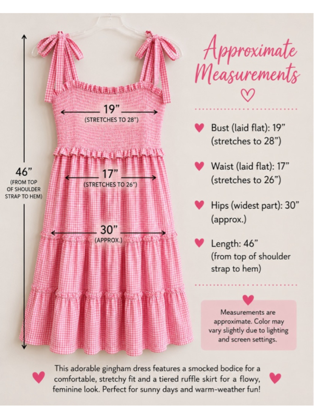 Simply Southern Pink White Gingham Seersucker Smocked Tiered Maxi Dress XXL Plus - Picture 10 of 10